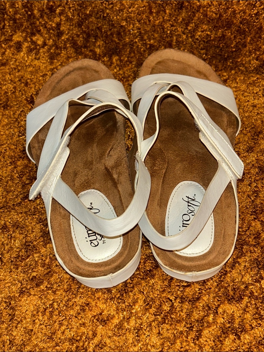 EuroSoft White Women's Strappy Slingback Sandals with Cushioned Footbed - Picture 2 of 7